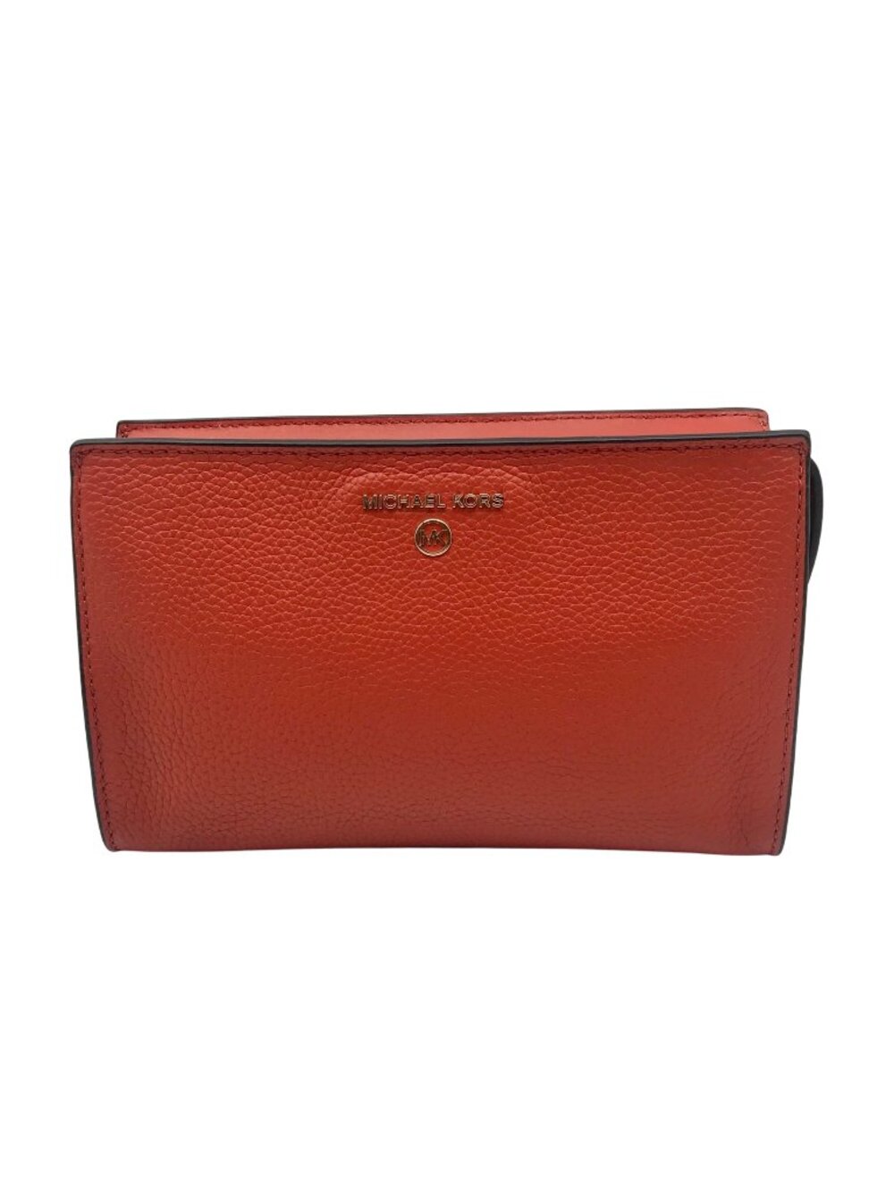 Michael Kors Burnt Orange Pebbled Leather Medium Valerie Crossbody Bag